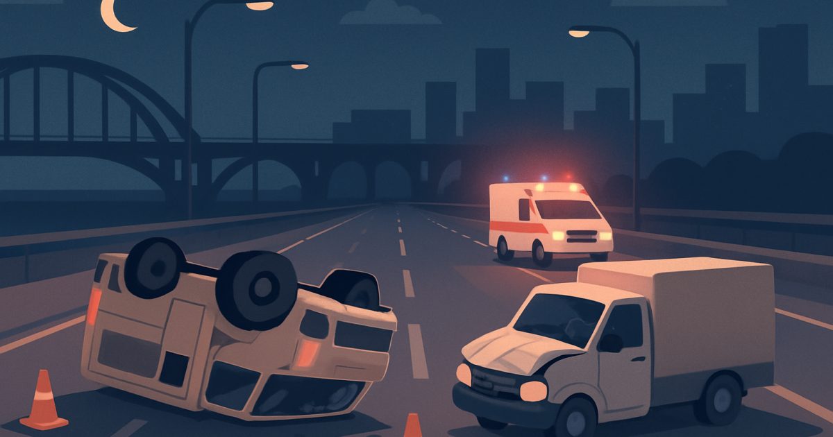 示意圖:萬華環河快速道路凌晨車禍 貨車撞上巡查工程車釀2人受傷